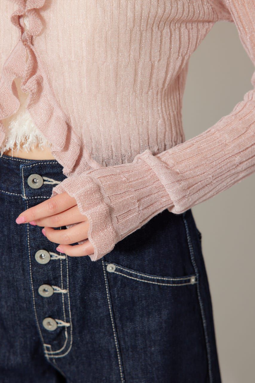 rienda「シアーフリルショートカーディガン」|カーディガン|