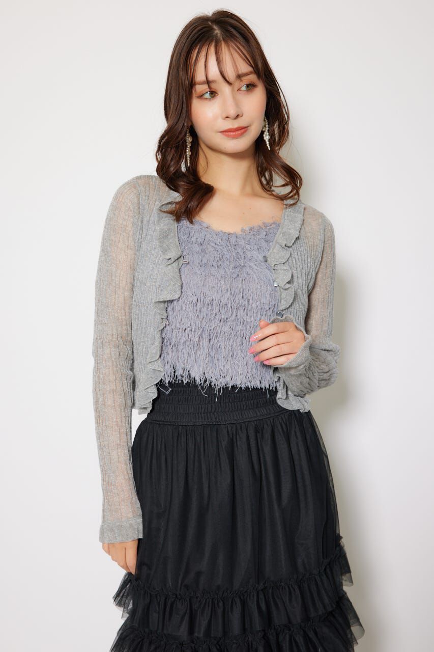 rienda「シアーフリルショートカーディガン」|カーディガン|