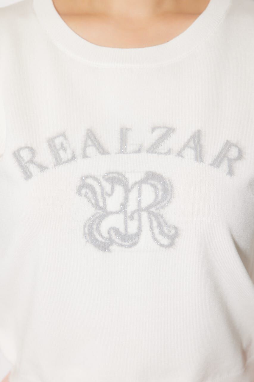 rienda「ジャガードロゴニットトップス」|ニット・セーター|