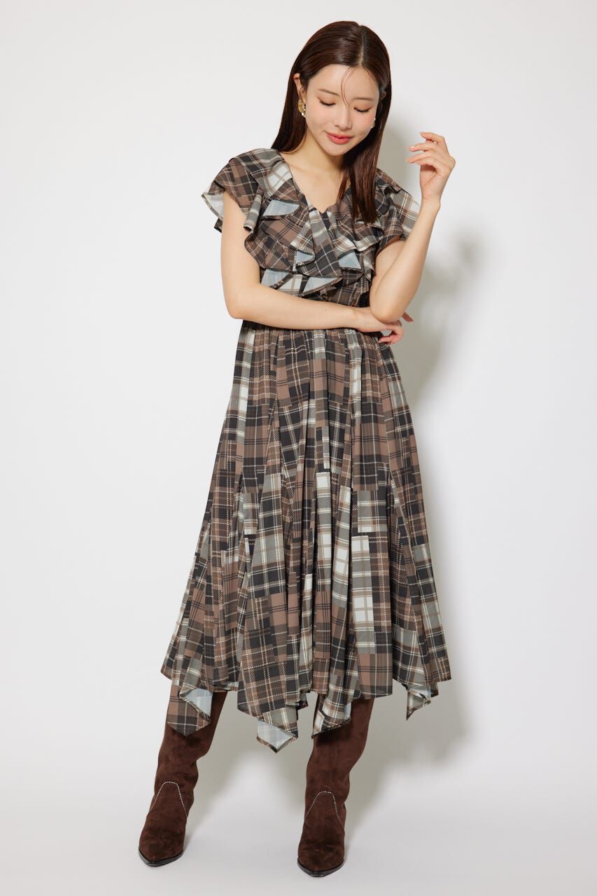 rienda「シアーパターンイレヘムワンピ」|ワンピース|