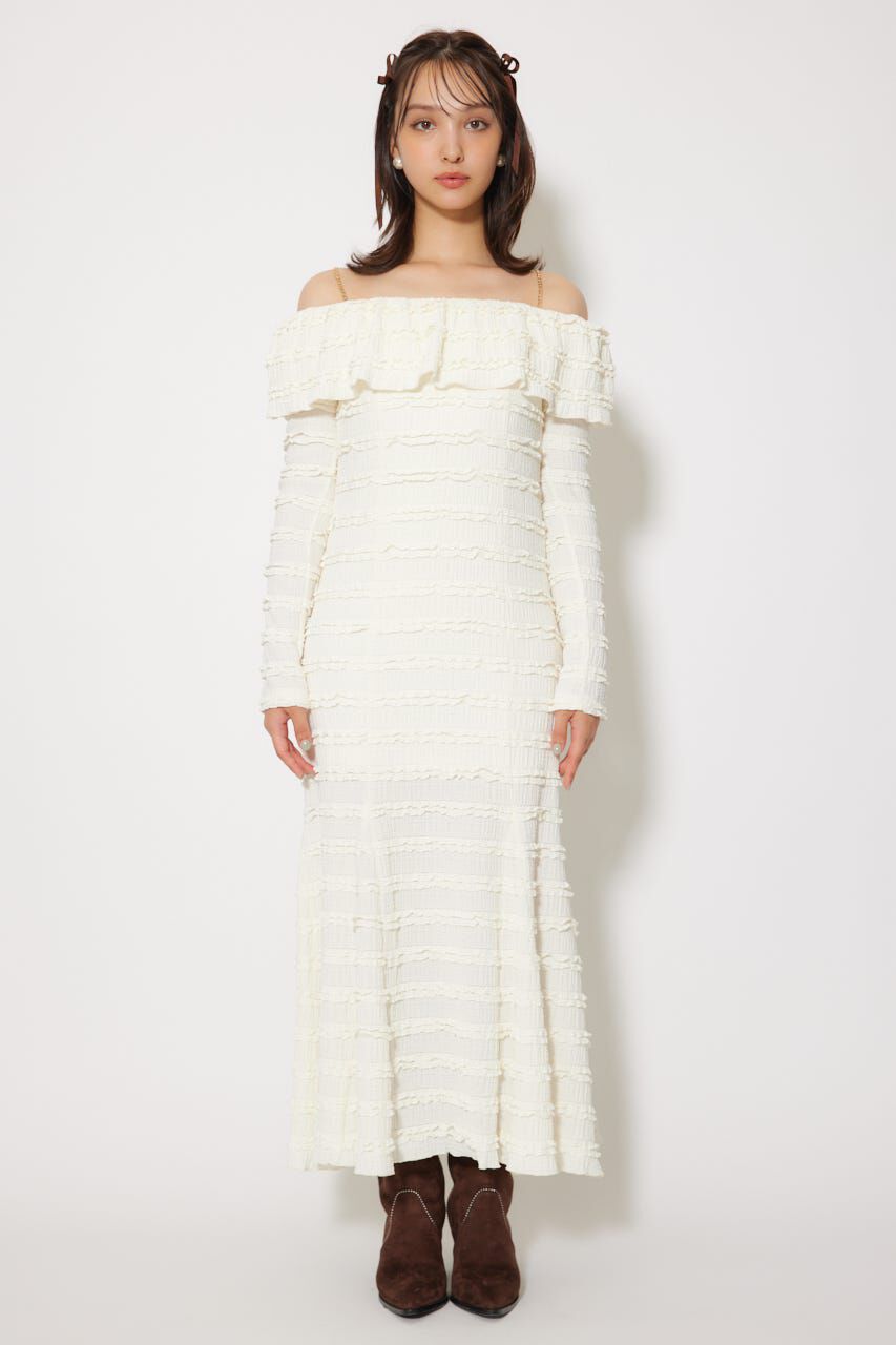 rienda「レースカットオフショルワンピース」|ワンピース|