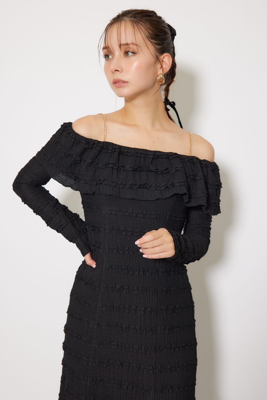 rienda「レースカットオフショルワンピース」|ワンピース|