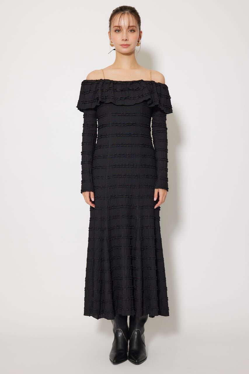 rienda「レースカットオフショルワンピース」|ワンピース|