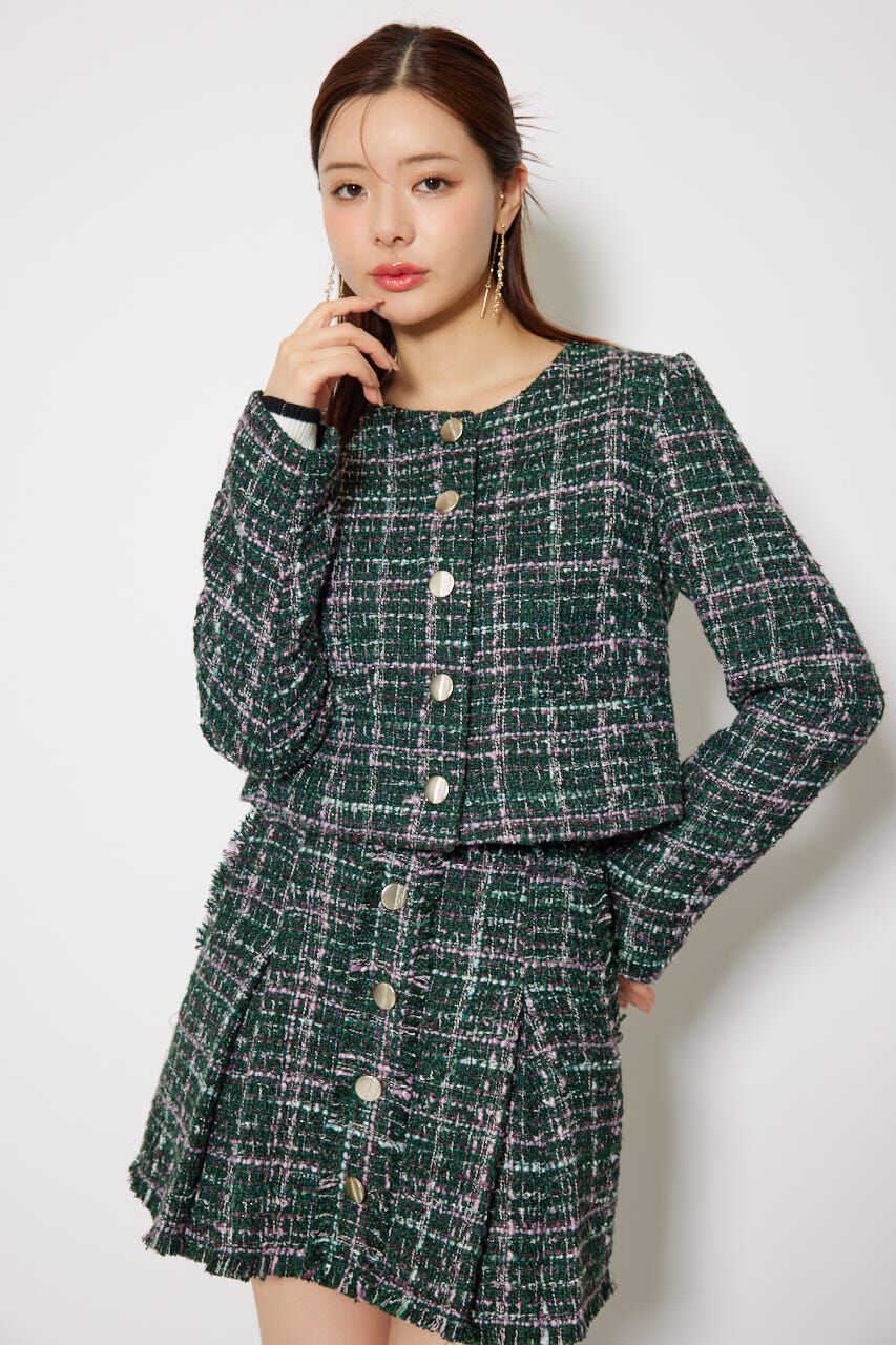 rienda「2WAYツイードショートジャケット」|その他|