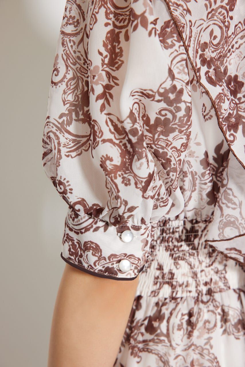 rienda「フロントロングフリルマルチパターンワンピース」|ワンピース|