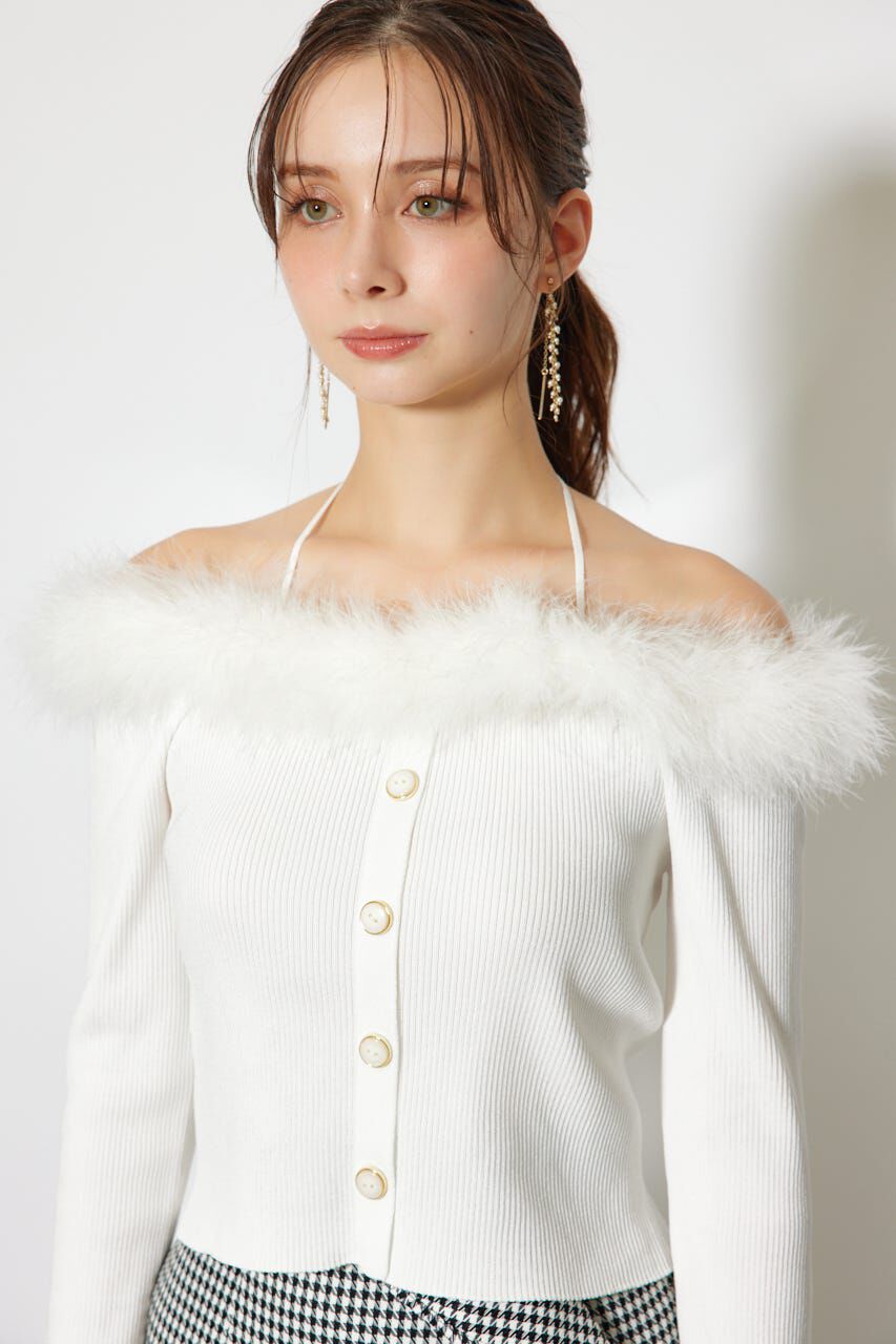 rienda「many wayフェザーオフショルニットトップス」|ニット・セーター|