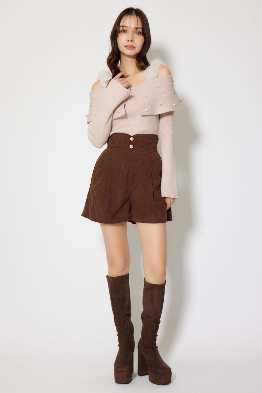 rienda「デザインウエストコーデュロイショートパンツ」|その他|