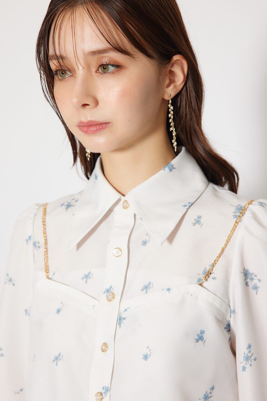 rienda「チェーンデザインシャーリングブラウス」|シャツ・ブラウス|