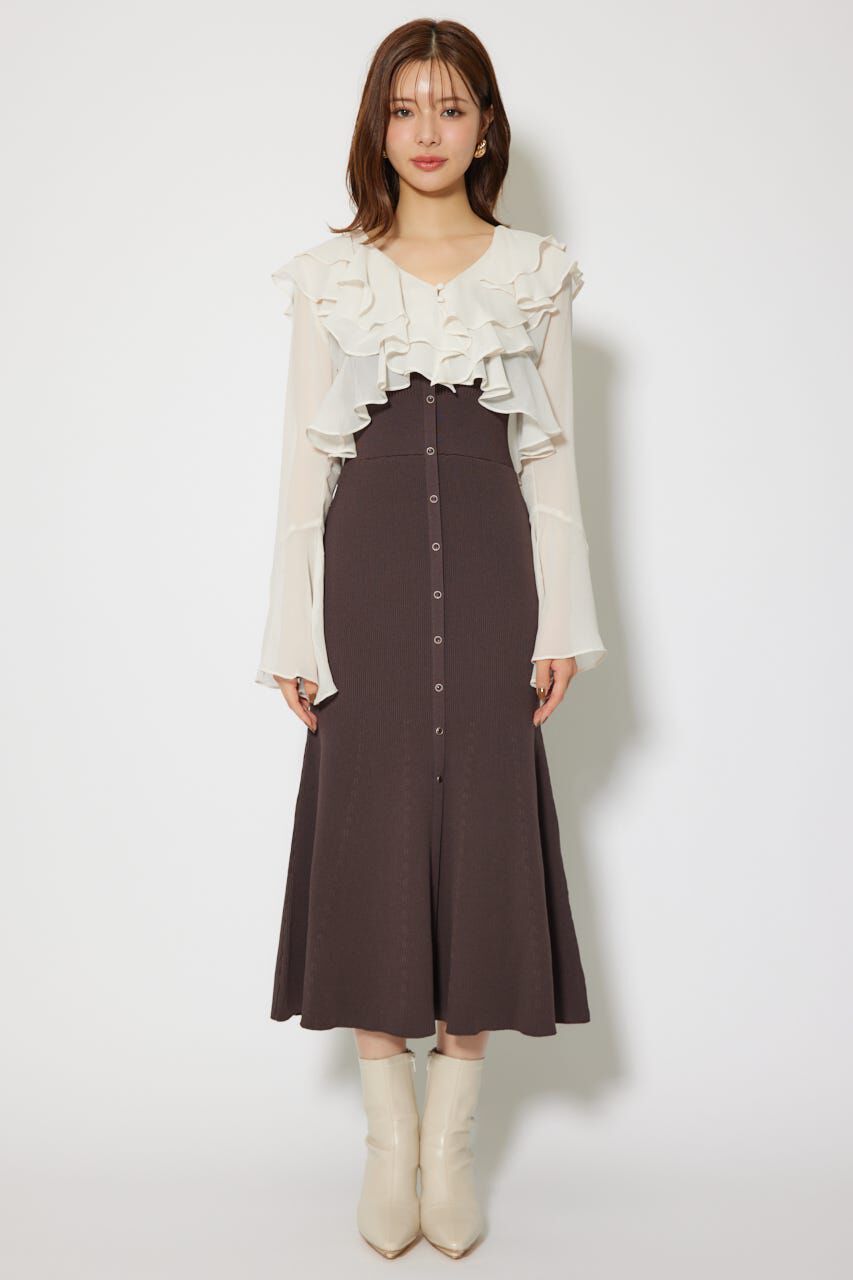 rienda「カーディガンセットニットマーメイドワンピース」|ワンピース|