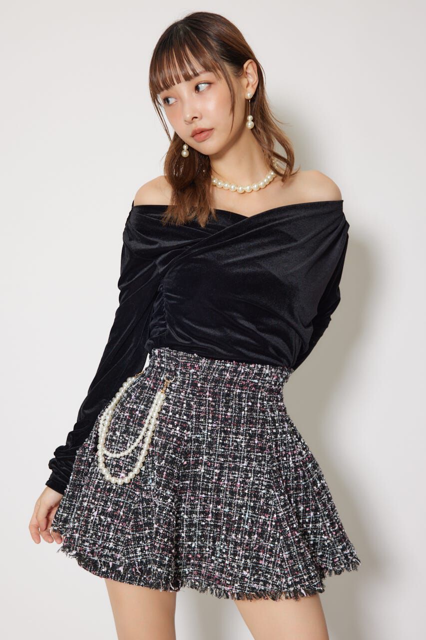 rienda「ソフティーカットオフショルトップス」|Tシャツ・カットソー|