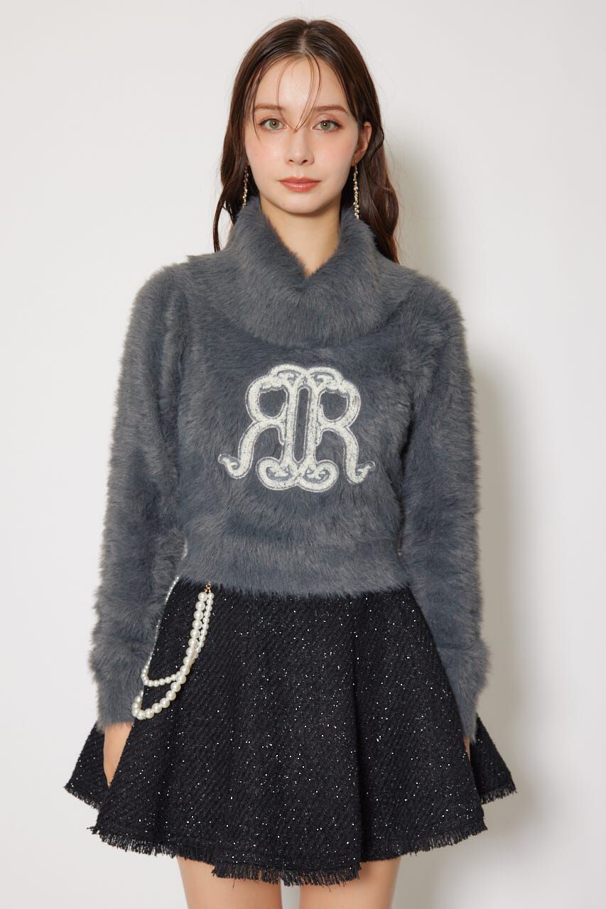 rienda「ボタニカルRロゴニットトップス」|ニット・セーター|