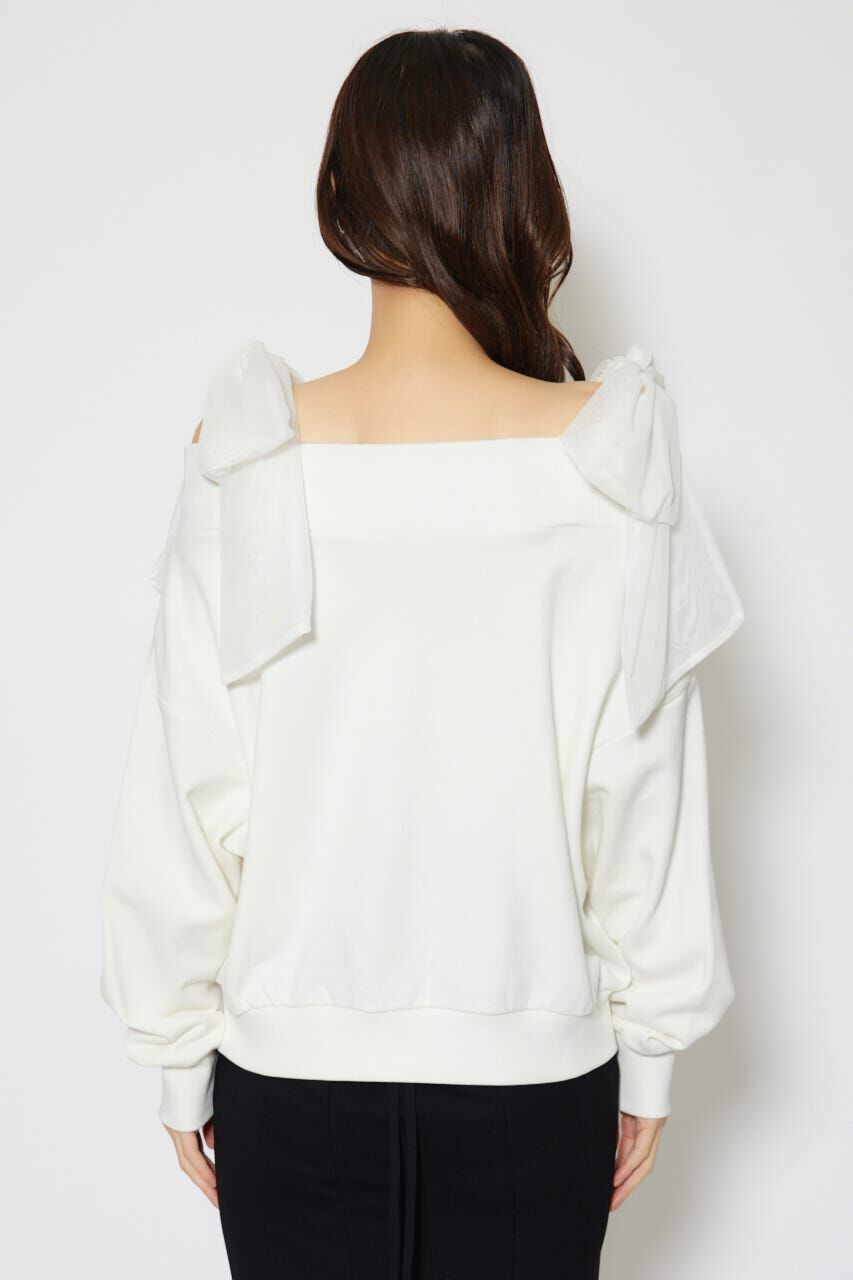 rienda「2WAYチュールオフショルスウェットトップス」|Tシャツ・カットソー|