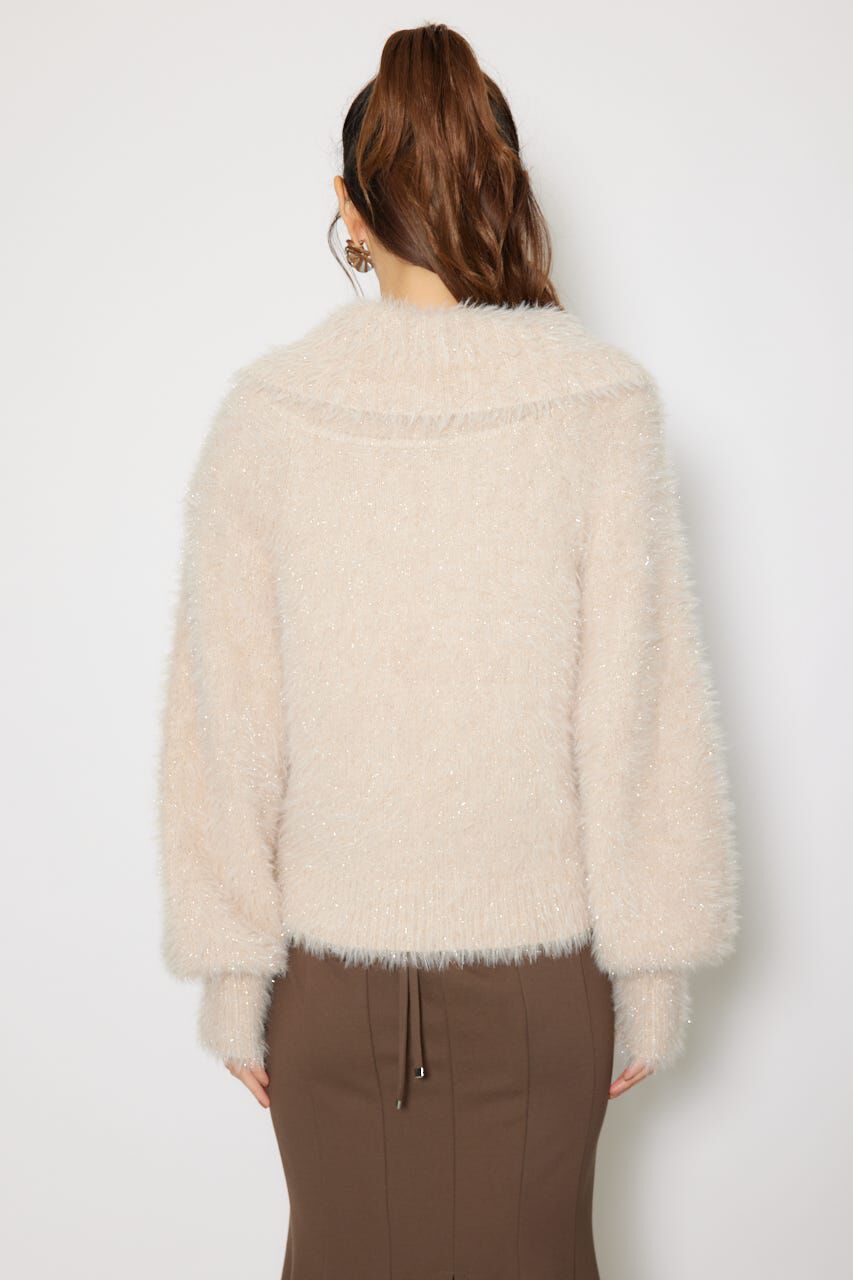 rienda「2WAYファーライクジャガードニットトップス」|ニット・セーター|