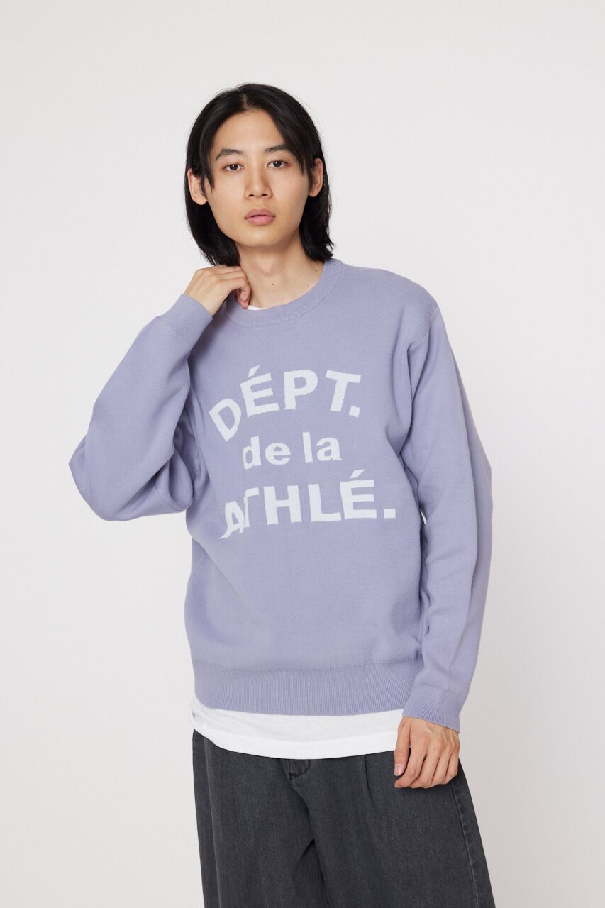 RODEO CROWNS「メンズスウェットライクジャガードニットトップス」|ニット・セーター|L/BLU1