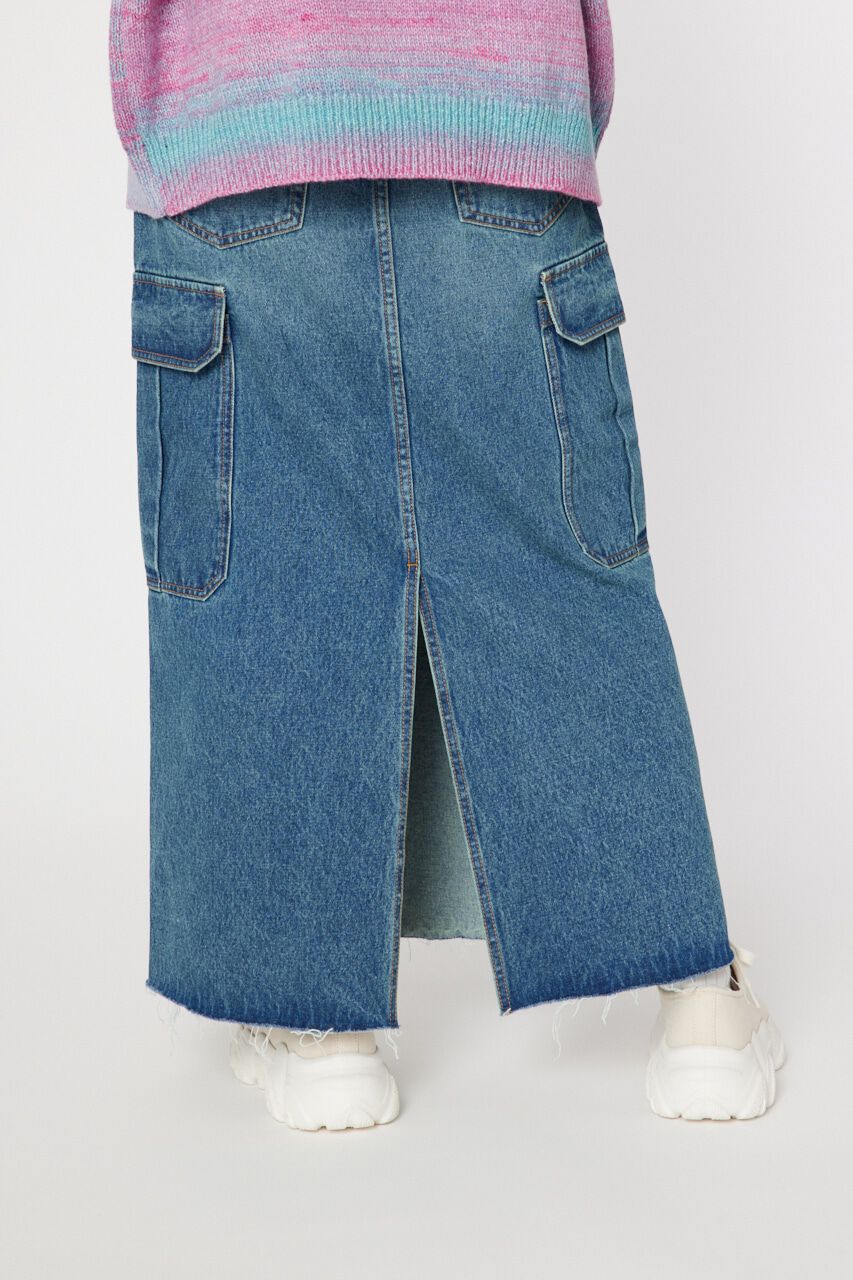 RODEO CROWNS「デニムカーゴマキシスカート」|スカート|