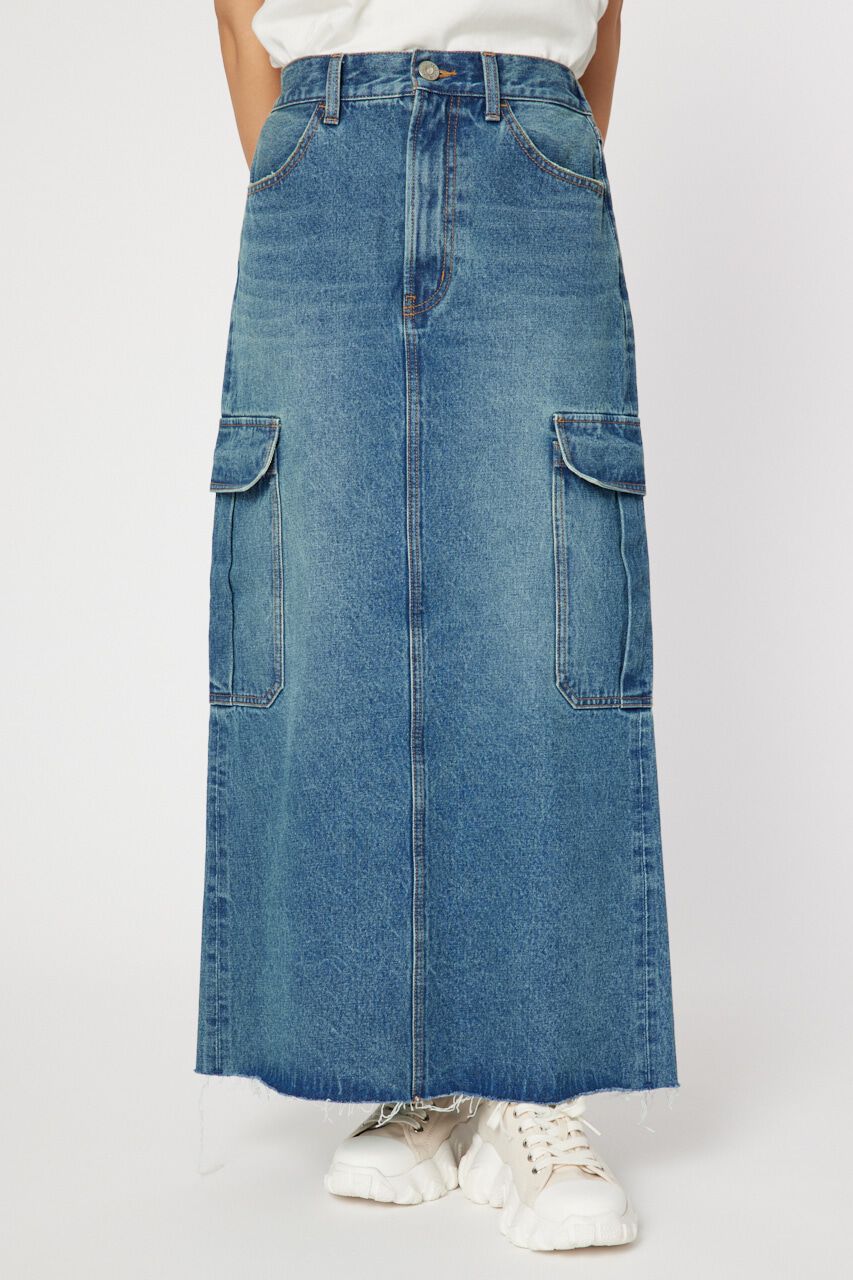RODEO CROWNS「デニムカーゴマキシスカート」|スカート|