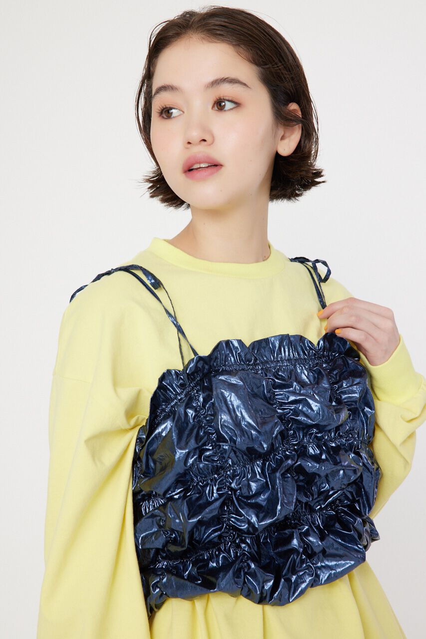 RODEO CROWNS「メタリックギャザーキャミソール」|キャミソール|NVY