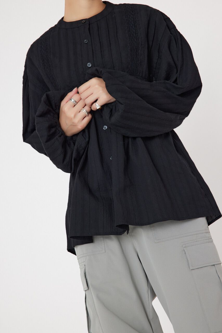 RODEO CROWNS「タックレースブラウス」|シャツ・ブラウス|BLK