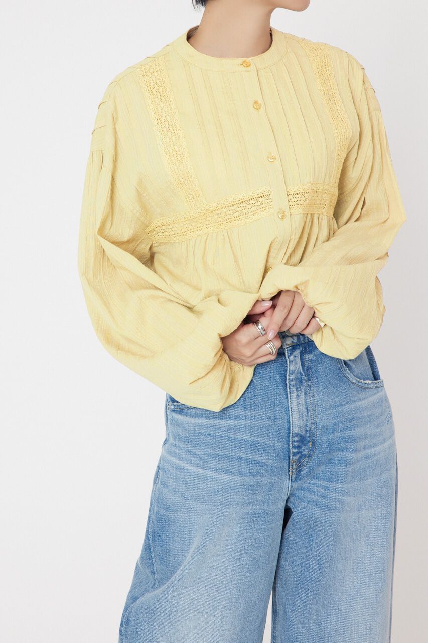 RODEO CROWNS「タックレースブラウス」|シャツ・ブラウス|L/YEL1