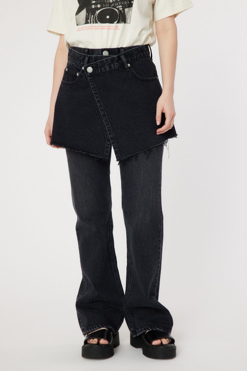 RODEO CROWNS「レイヤードラップデニム」|デニム|BLK