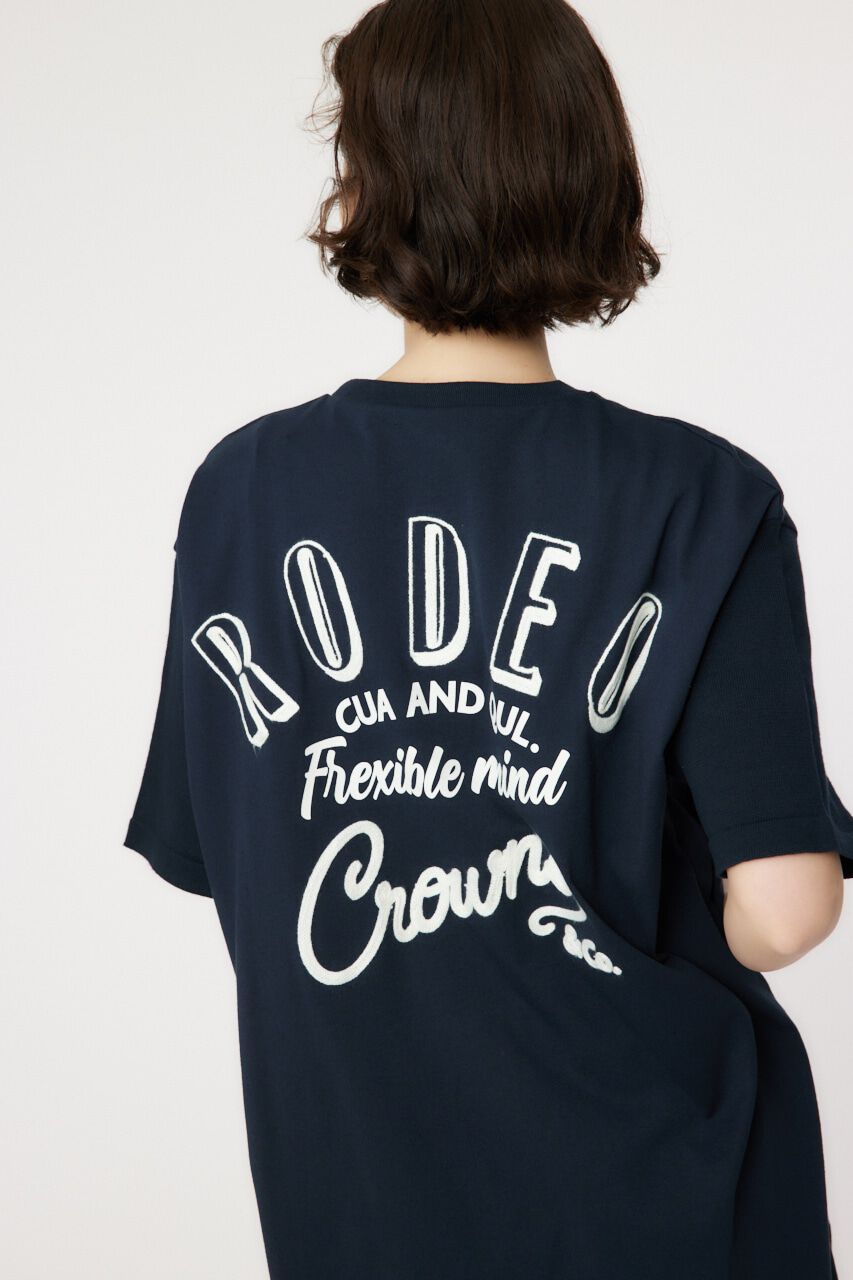 RODEO CROWNS「ドッキングロゴニットワンピース」|ワンピース|BLK