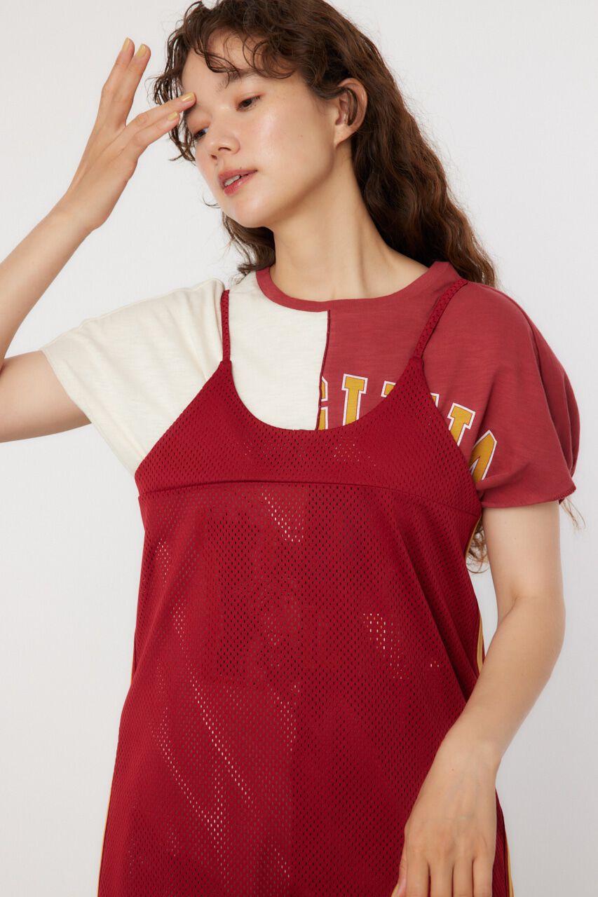 RODEO CROWNS「メッシュ切り替えラインキャミワンピース」|ワンピース|