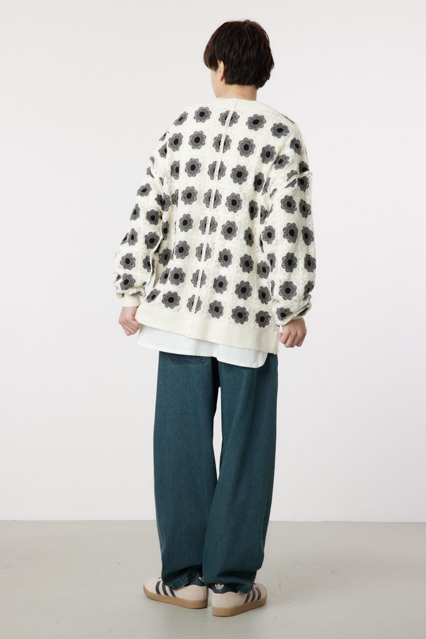RODEO CROWNS「クロシェフラワーニットカーデ」|カーディガン|