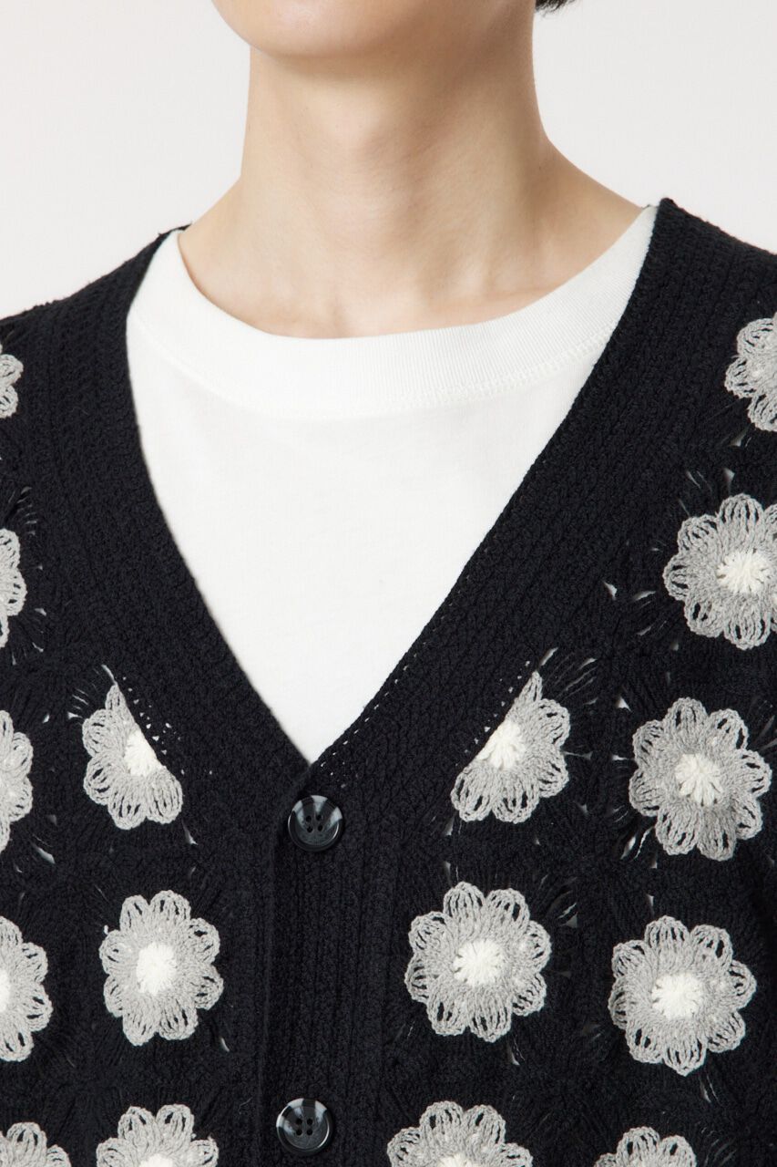 RODEO CROWNS「クロシェフラワーニットカーデ」|カーディガン|