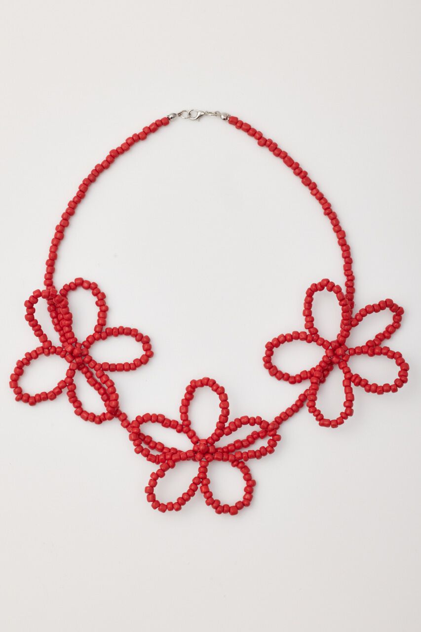 RODEO CROWNS「フラワービーズネックレス」|ネックレス|RED