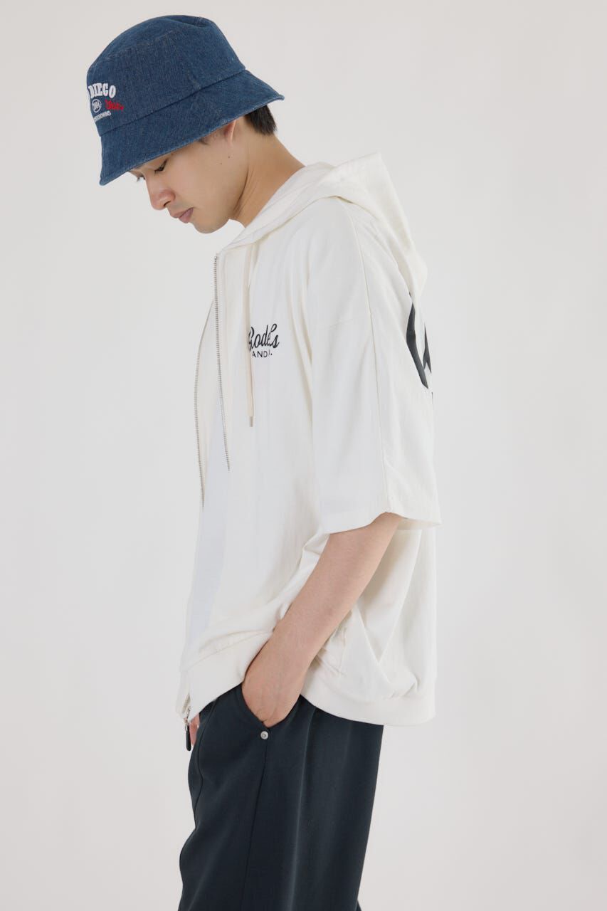 RODEO CROWNS「ハーフスリーブロゴZIPパーカー」|パーカー|