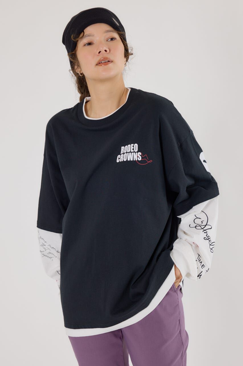 RODEO CROWNS「オーバーロゴレイヤードロングスリーブTシャツ」|Tシャツ・カットソー|