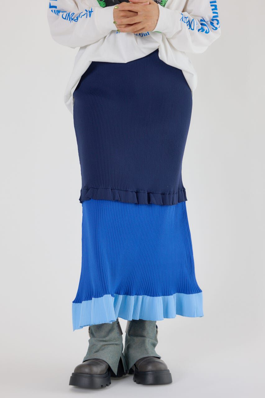 RODEO CROWNS「A-LIGHT フリル切替ニットスカート」|スカート|