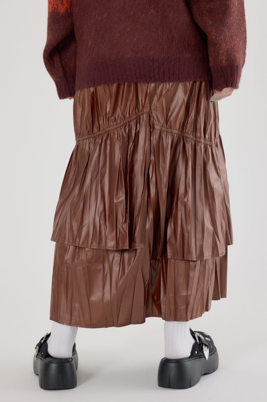 RODEO CROWNS「レザーライクフリルティアードスカート」|スカート|