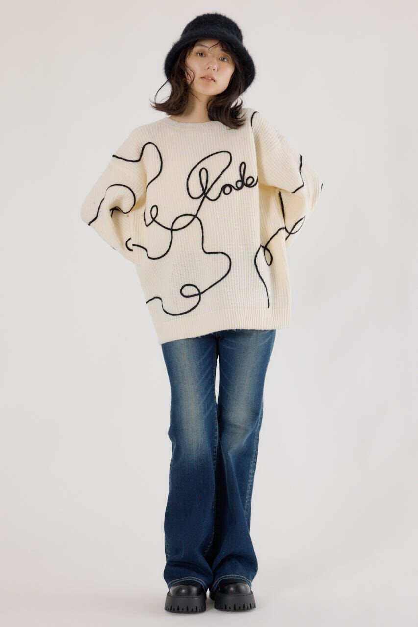 RODEO CROWNS「Embroideryラインロゴニットトップス」|ニット・セーター|