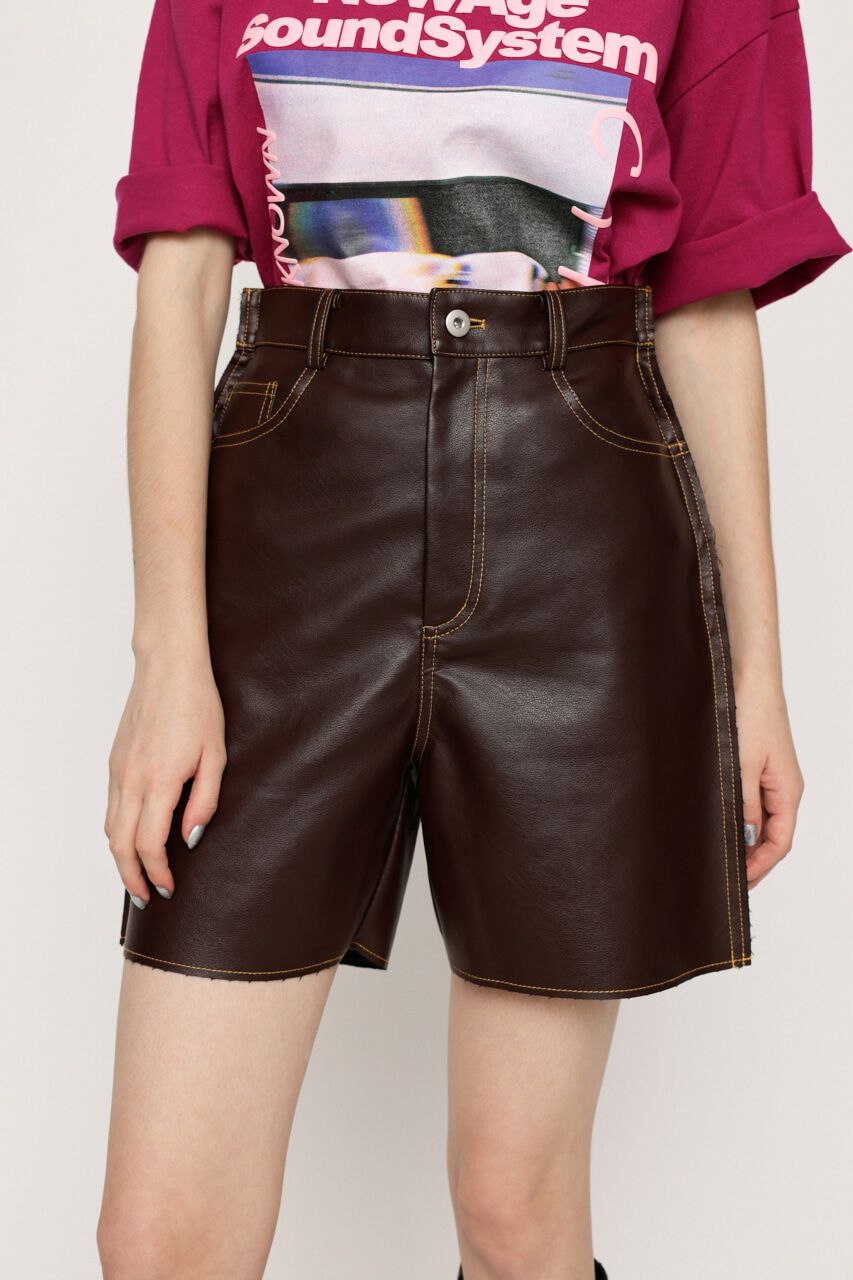SLY「5 POCKET F／LEATHER ショートパンツ」|その他|