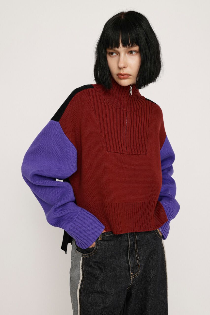 SLY「MILANO RIB ZIP トップス」|ニット・セーター|