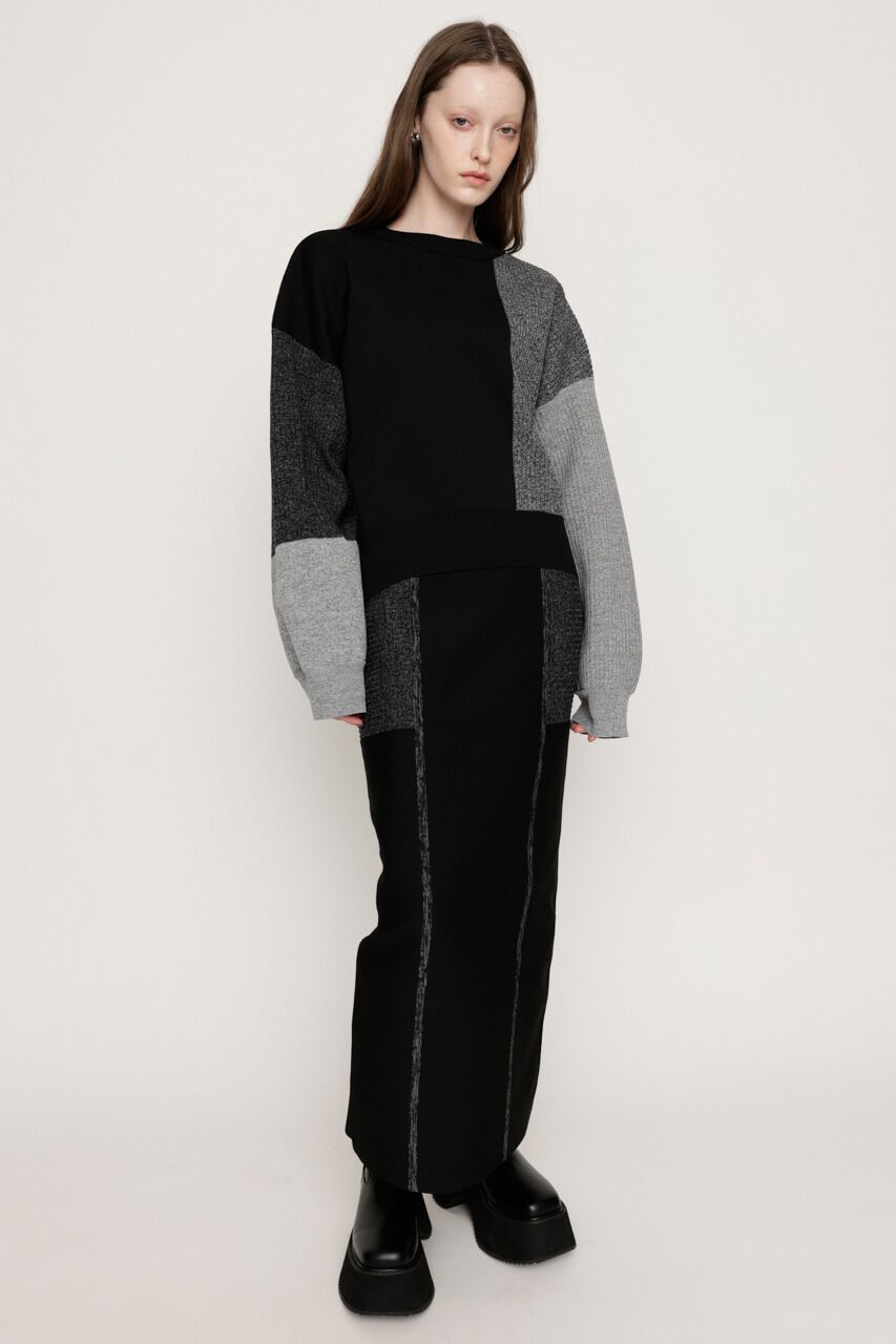 SLY「BLOCKING I LINE KNIT スカート」|スカート|