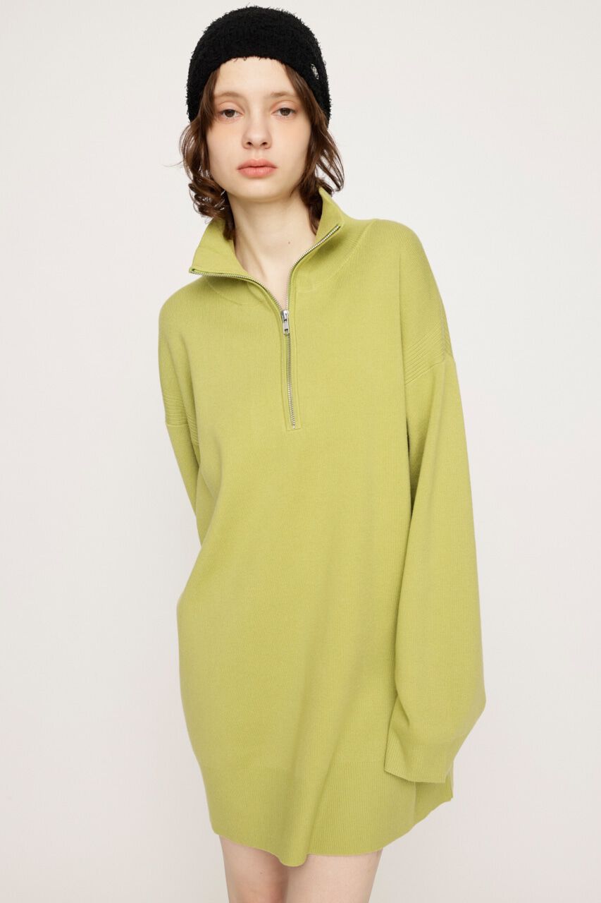 SLY「HALF ZIP H／N LOOSELY ワンピース」|ワンピース|LIME