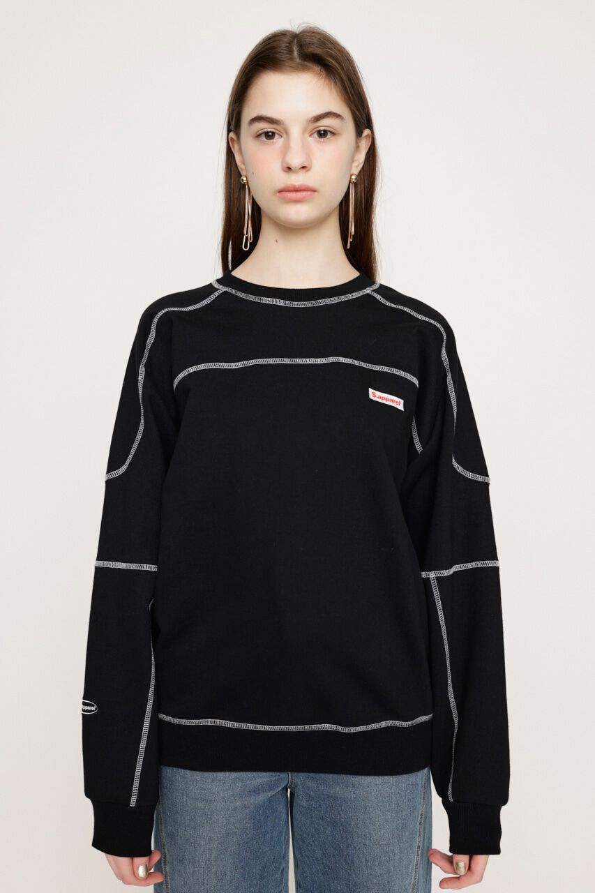 SLY「STITCHED LINE SW トップス」|Tシャツ・カットソー|BLK