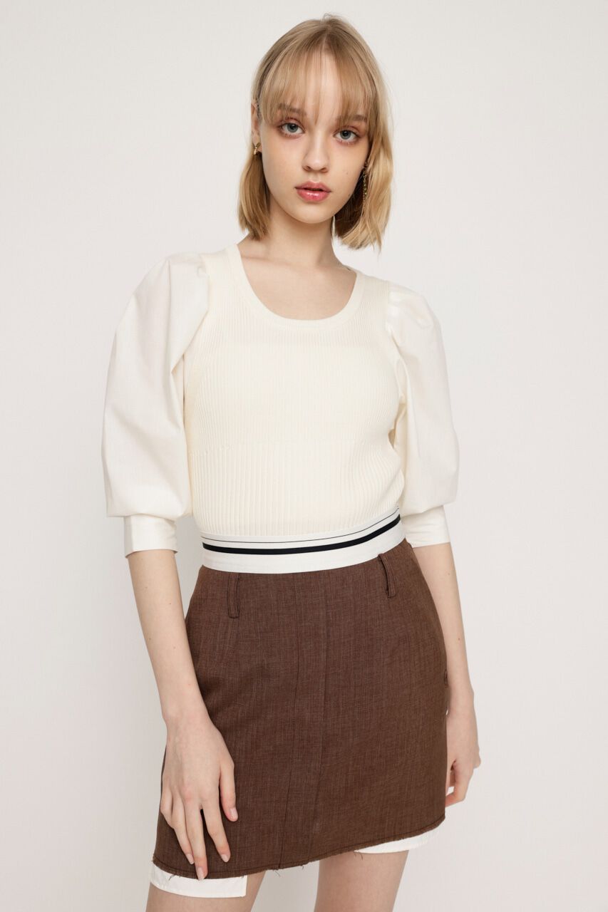 SLY「KNIT COMBI TUCK PUFF トップス」|ニット・セーター|