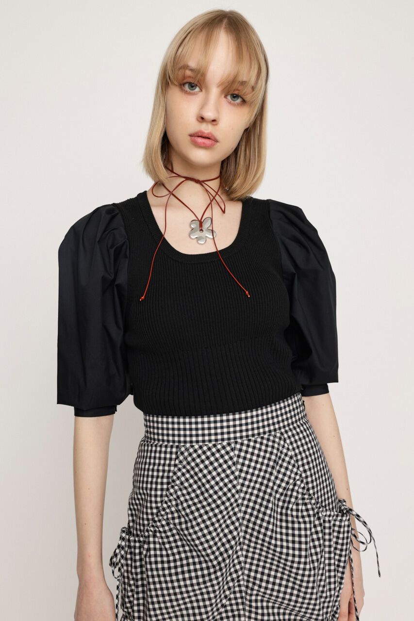 SLY「KNIT COMBI TUCK PUFF トップス」|ニット・セーター|
