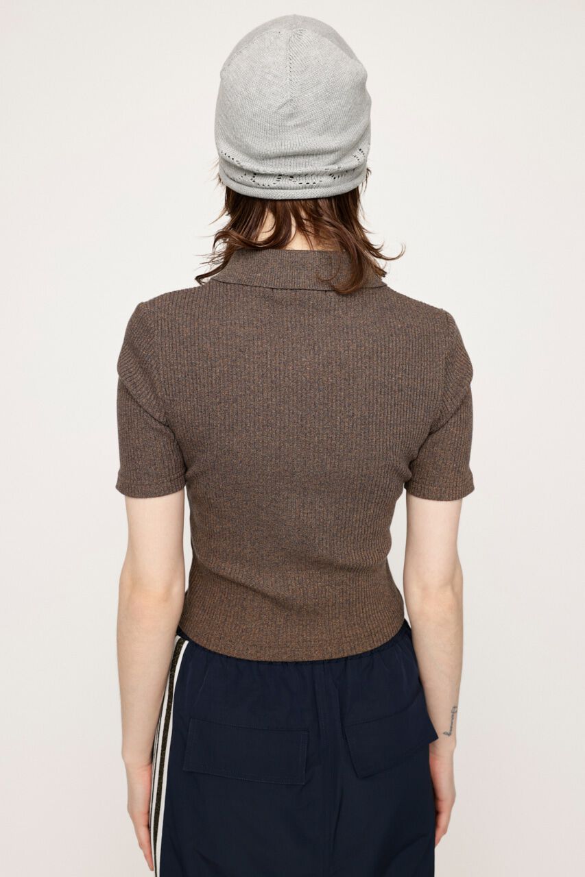 SLY「FRONT ZIP CUT RIB トップス」|Tシャツ・カットソー|