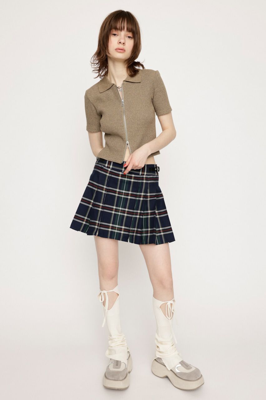 SLY「FRONT ZIP CUT RIB トップス」|Tシャツ・カットソー|