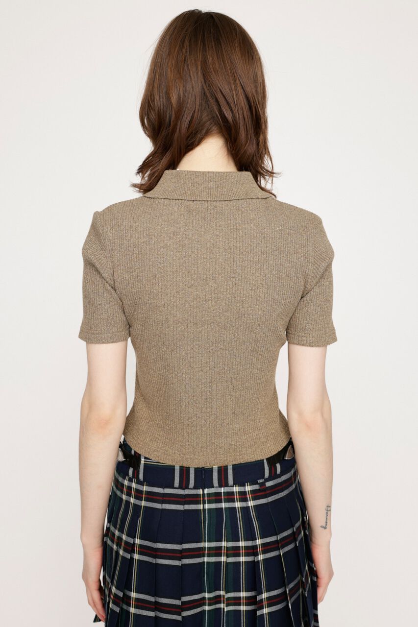 SLY「FRONT ZIP CUT RIB トップス」|Tシャツ・カットソー|