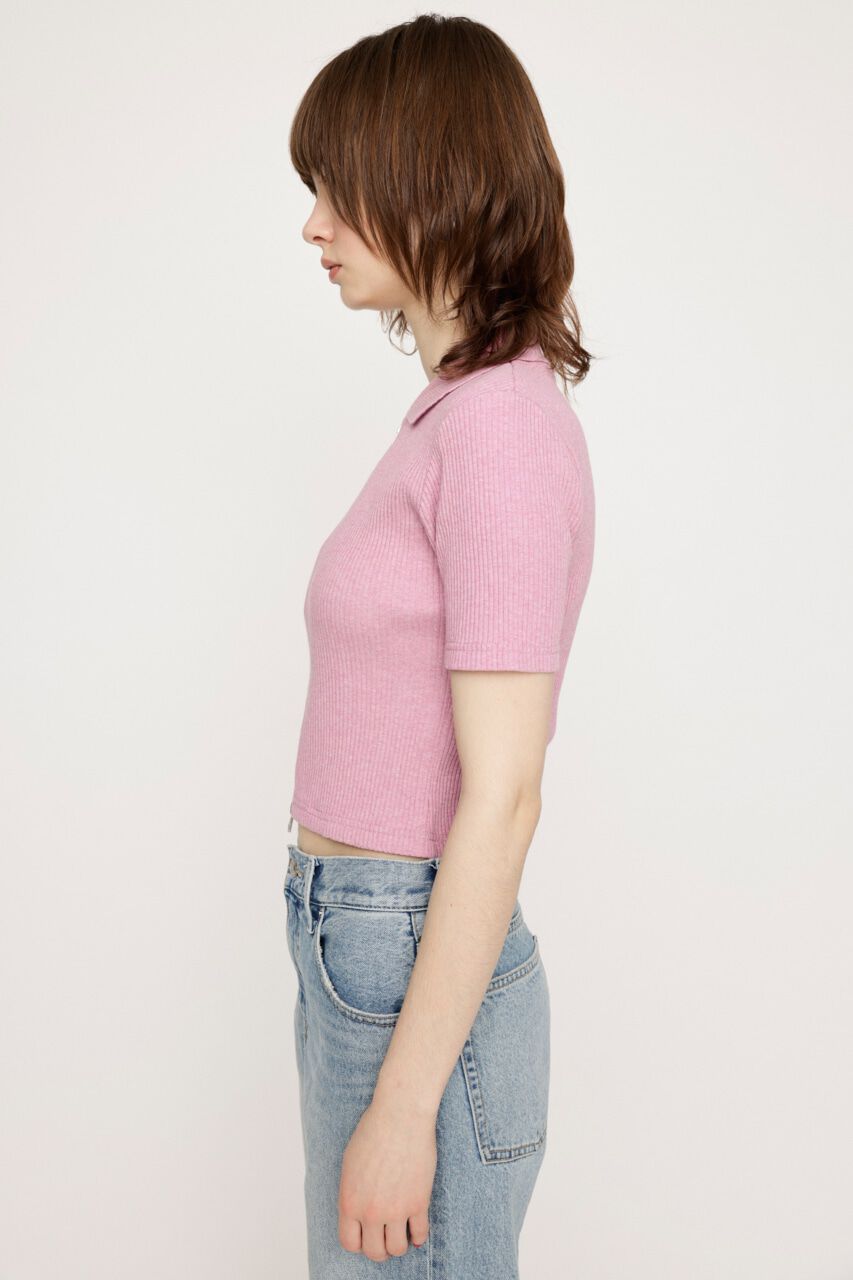 SLY「FRONT ZIP CUT RIB トップス」|Tシャツ・カットソー|
