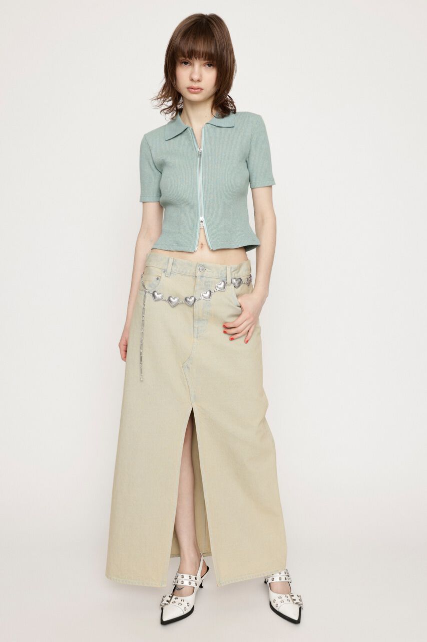 SLY「FRONT ZIP CUT RIB トップス」|Tシャツ・カットソー|