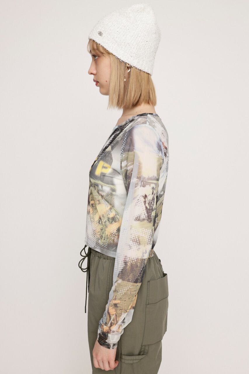 SLY「GRAPHICAL SHEER トップス」|Tシャツ・カットソー|
