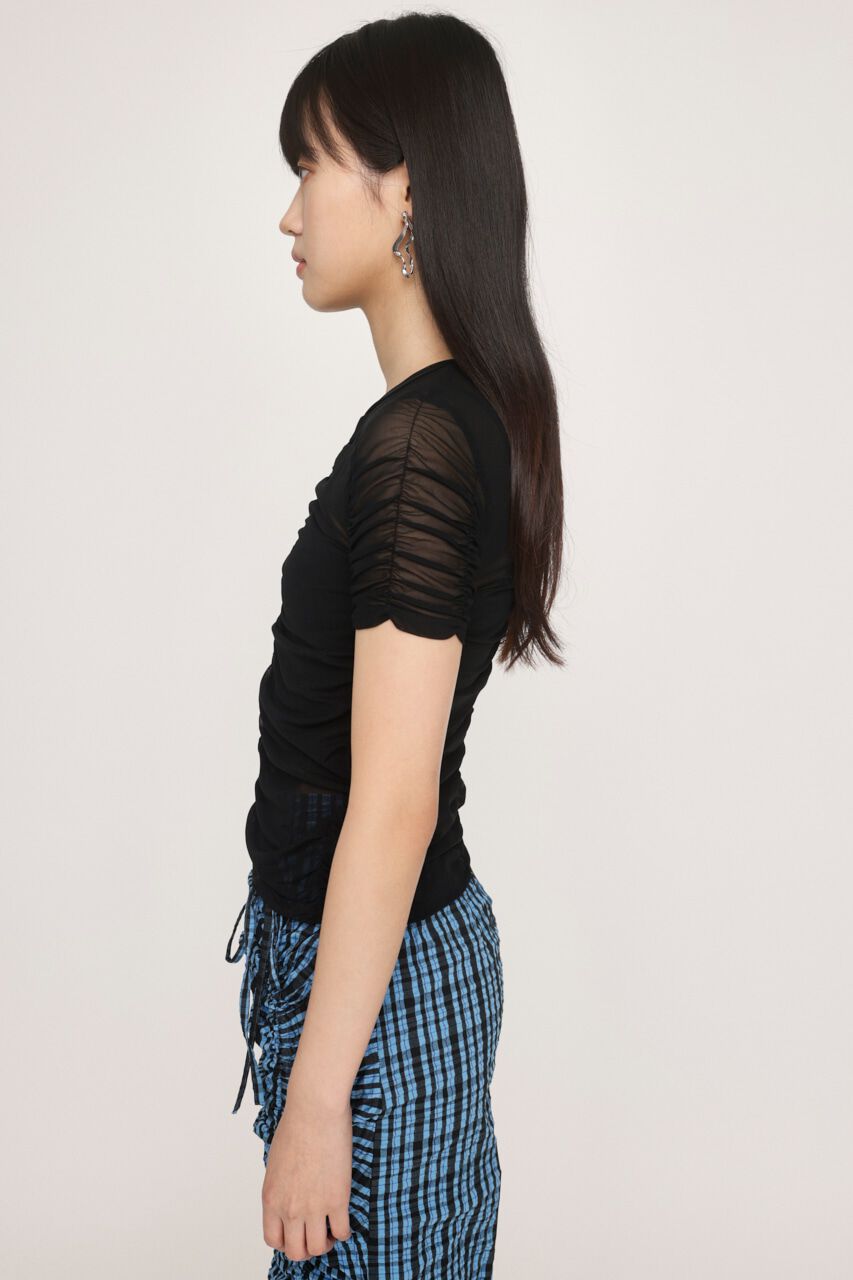 SLY「SHEER GATHER CUT トップス」|Tシャツ・カットソー|