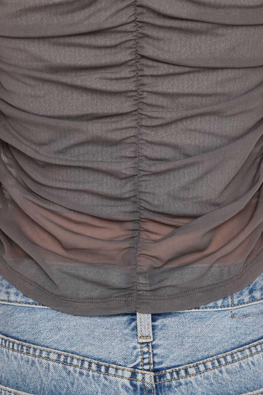 SLY「SHEER GATHER CUT トップス」|Tシャツ・カットソー|