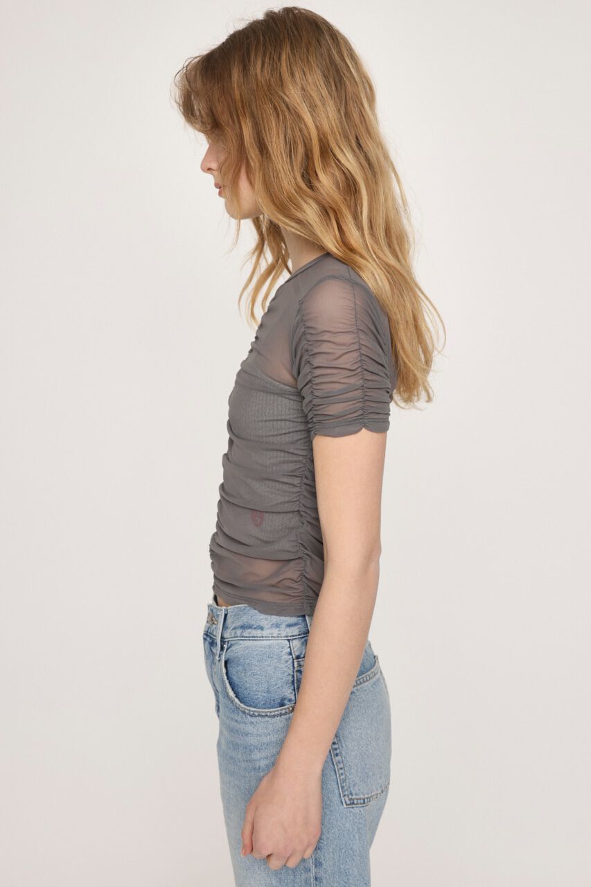 SLY「SHEER GATHER CUT トップス」|Tシャツ・カットソー|